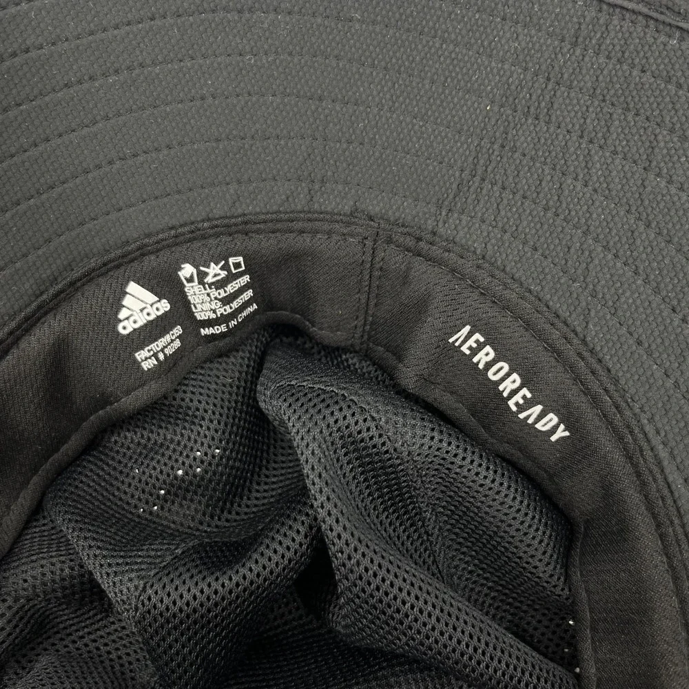 Adidas Sun Hat Men's One‎ Size Black Aeroready Drawstring Logo Cap Bucket